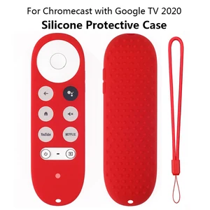 2021 silicone remote control cover for chromecast with google tv voice remote anti lost silicone case for chromecast dropship free global shipping