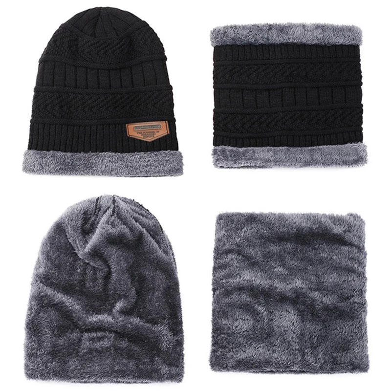 

Fashion Knitted Winter Hats For Men Thick and Warm Men Winter Hat Black Autumn Beanie Hat Men Wool Ski Hats Beanies Bonnet 2021