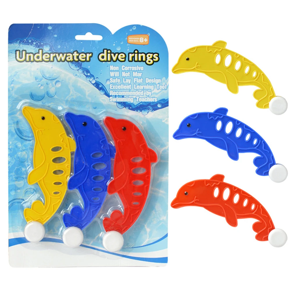 

3Pcs/Set Underwater Swim Pool Diving Toys Summer Swimming Dive Toy Sets Water Rings,Diving Dolphins Fish & Balls