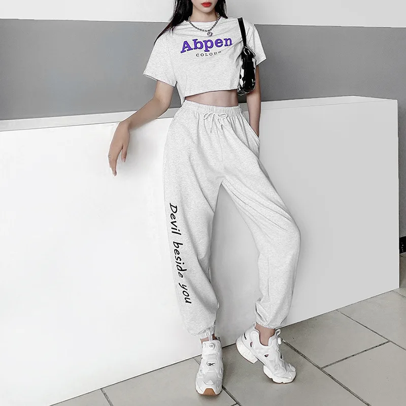 

Women Streetwear Sweatpants Women Casual Track Pants Women High Waist Joggers Women Trousers Loose Pants with Print Fashion