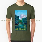 Винтажный постер путешествий по Канаде, воздуху, Франции, модная Винтажная футболка, футболки, Канаде, французских скалиях, горах, дикой природе