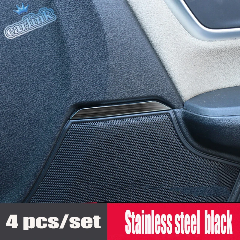 

For Honda CR-V CRV 2017 2018 Stainless steel black Interior Car Door Speaker Stereo Audio Ring strip Cover Trim accessories 4pcs