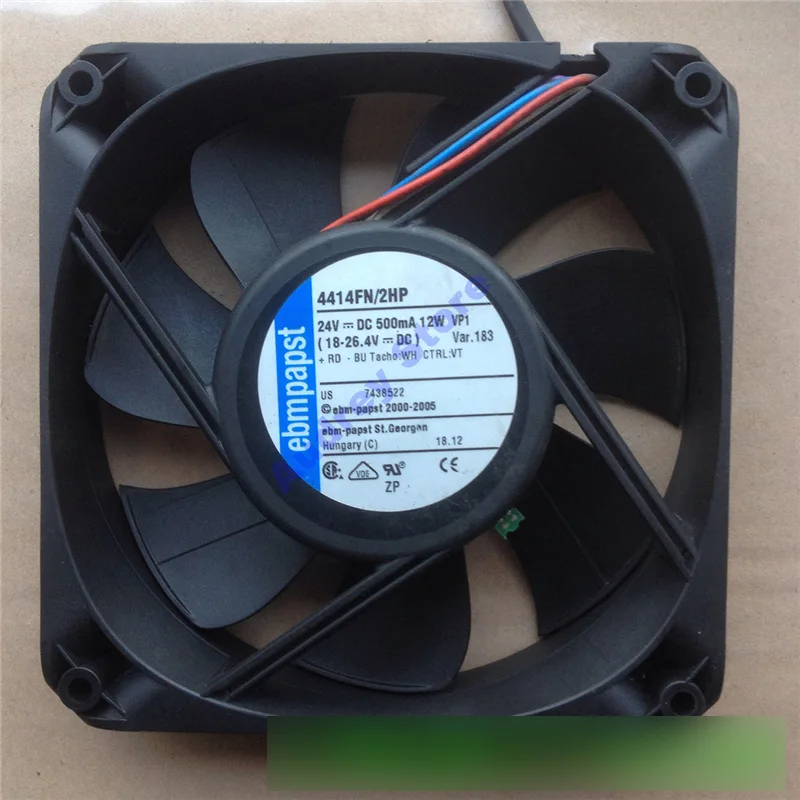 Оригинальный Германия papst1225 DC24V 500mA 12W 4414FN/2HP 3 проводной двухподшипниковый