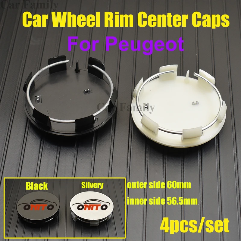

4PCS For 207/301/308/309/408/508/807/2008/3008/4007 Original dustproof 60mm ABS Car Rims Wheel Hub Center Caps Covers