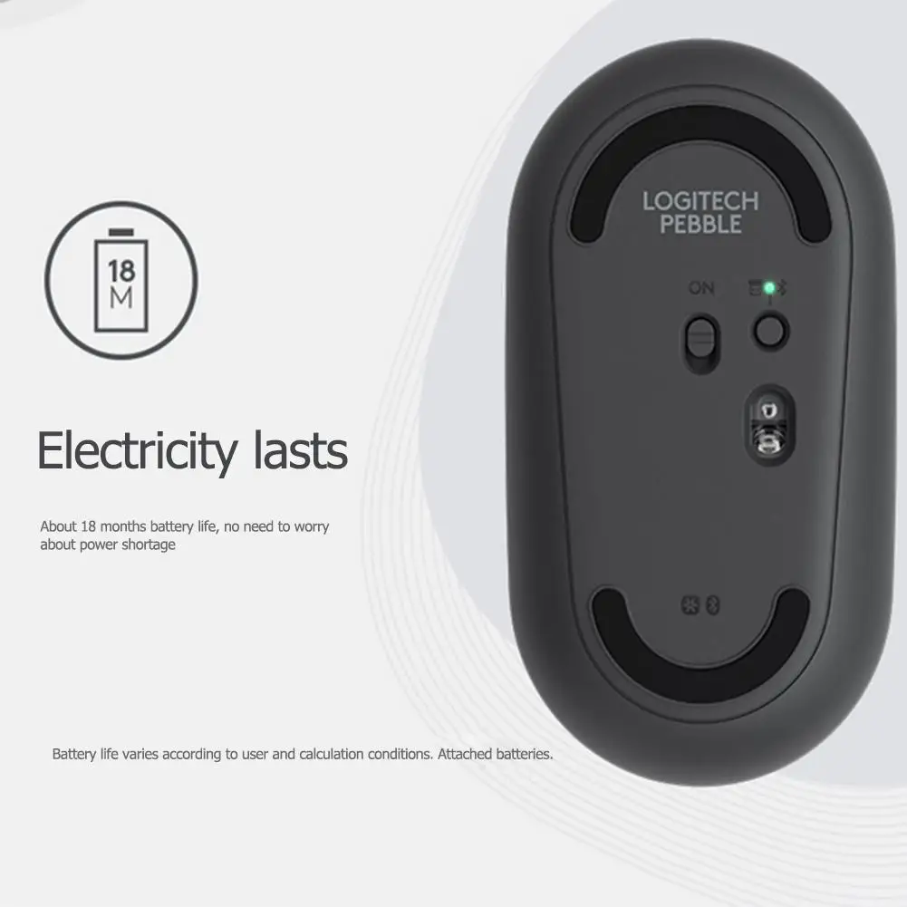 Logitech галька Беспроводной Bluetooth Мышь 1000 Точек на дюйм 3 кнопки Тонкий бесшумный