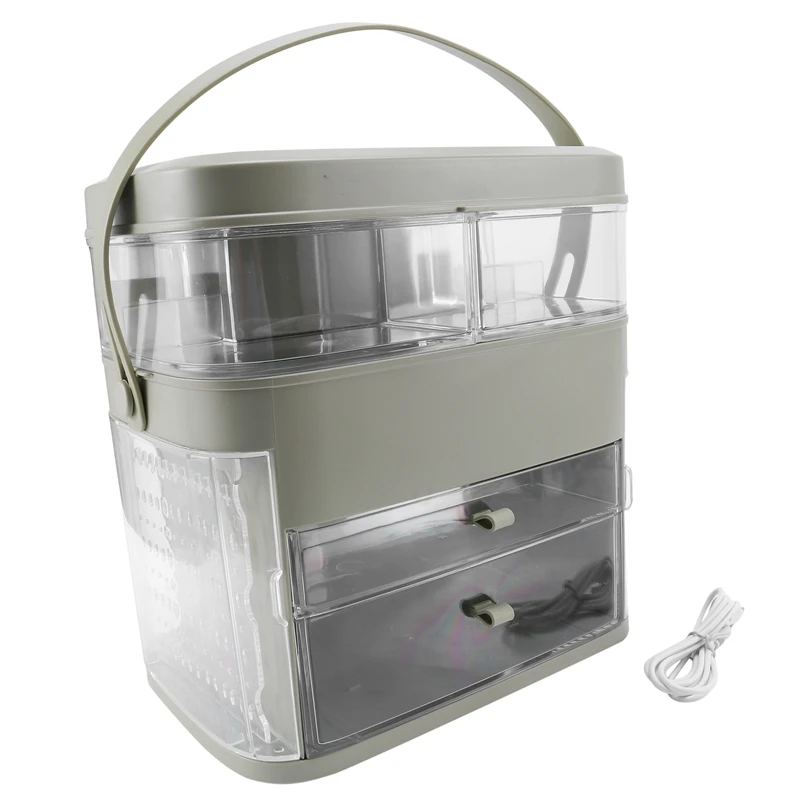 

Контейнер для хранения косметических украшений, пластиковый настольный туалетный столик с пылезащитной помадой, полка большой емкости