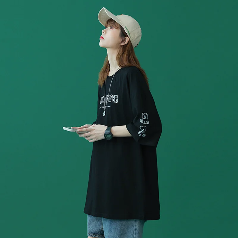 

2021 New American Style Men's Short-sleeved T-shirt Summer Loose Oversized Round Neck Top Ladies Casual Popular Japanese Style