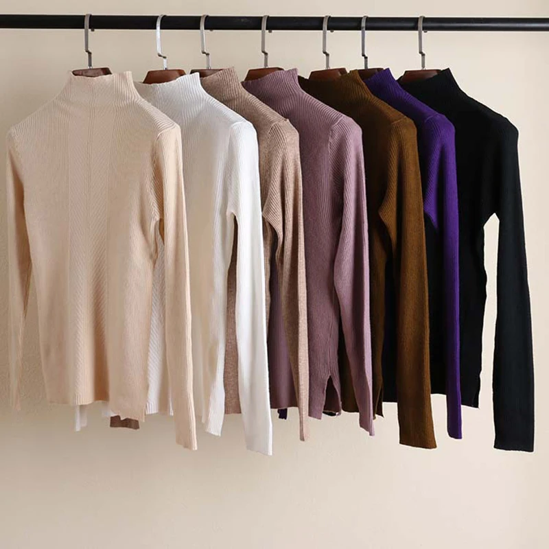 новогодний вязаный свитер женский большой размер водолазка кофта с длинным