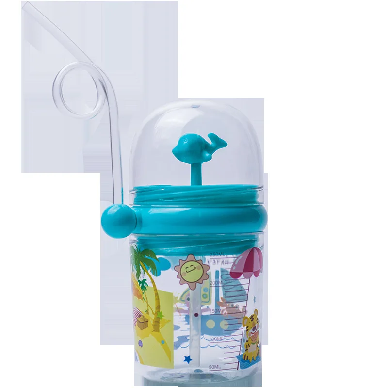 

Water spray cup, net celebrity will drop children's straw-type water cup, cute middle school student tritan plastic cup