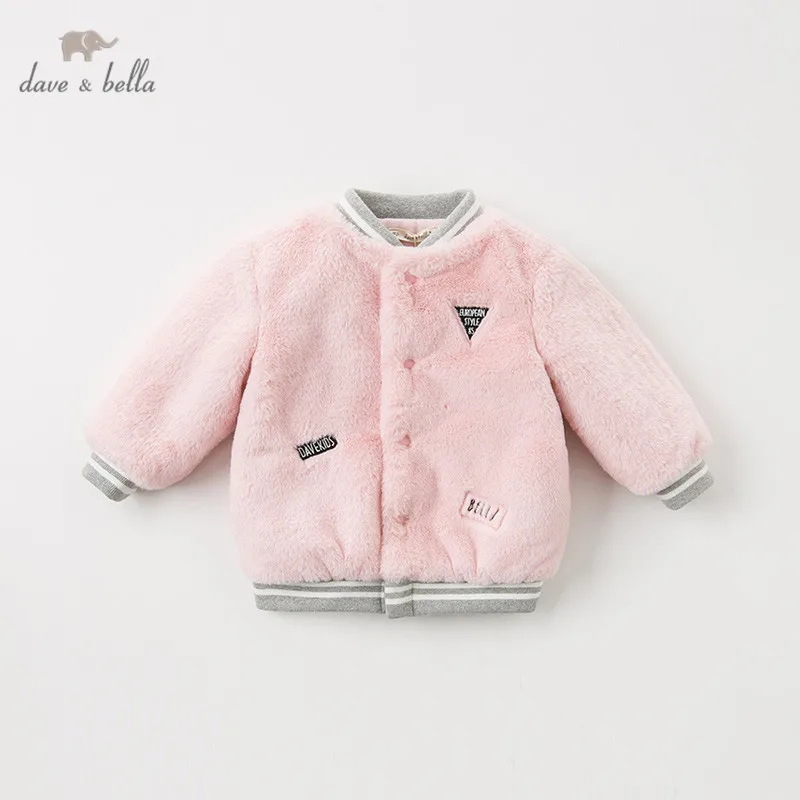 

DB11554 dave bella winter baby girls letter coat infant padded jacket children high quality coat kids padded outerwear