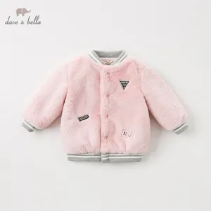 DB11554 dave bella зимнее пальто для маленьких девочек, детская стеганая куртка, детское пальто высокого качества, детская стеганая верхняя одежда