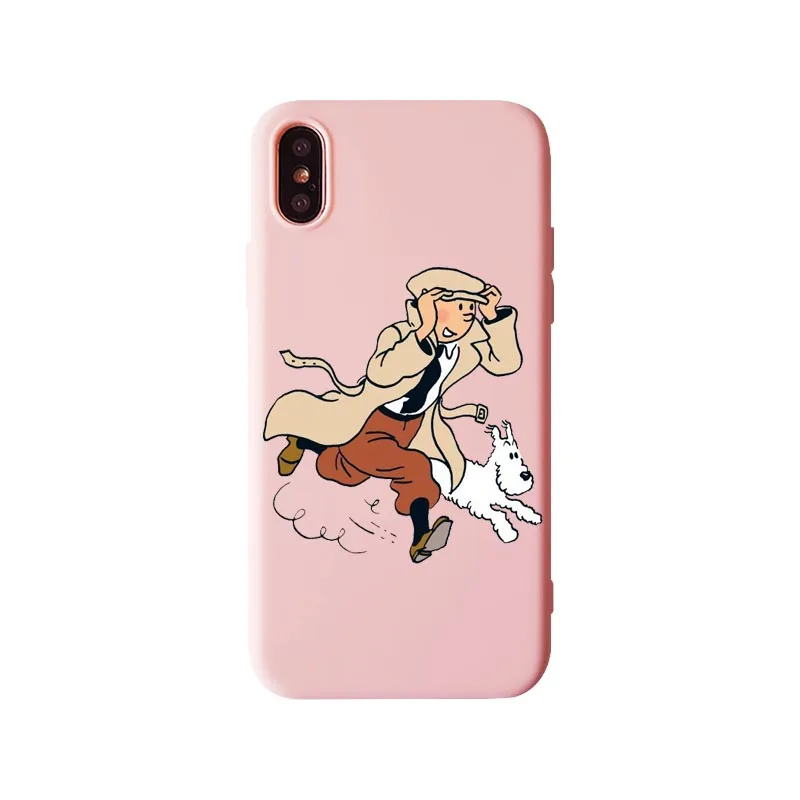 Мягкий силиконовый чехол из ТПУ «Приключения Тинтина» для iPhone XR 10 8 7 Plus 6 6S Plus 5 XS Max 5s SE - Цвет: TPU