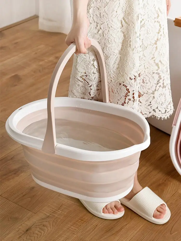 Ведро для швабры утолщенное пластиковое ведро хранения с ручкой складная Швабра