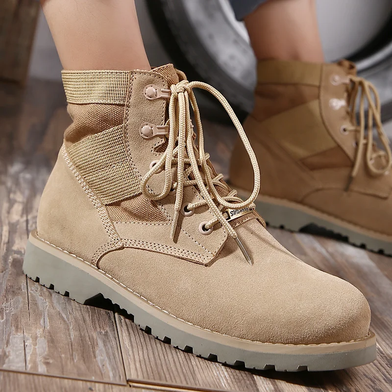 2021 Модные ботильоны Мужская обувь Повседневная замшевая Уличная из натуральной