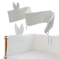 1pc baby crib bumper breathable cotton rabbit type bed fence waffle gauze two layers intertwined cot white infant cot fense