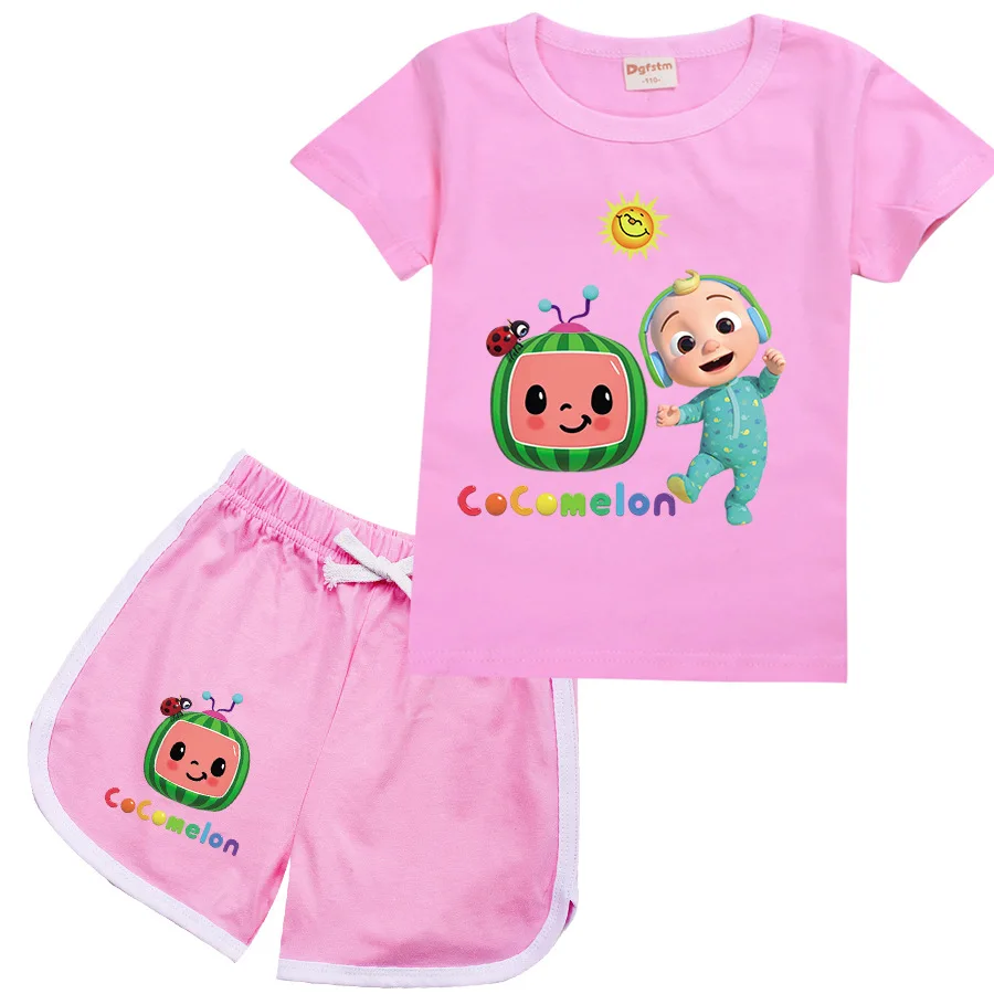 

2-16Y Children Summer Cocomelon Clothing Kids Clothes T shirts+watemelon Pants 2Pcs Set Toddler Boy Outfits Baby Girls Tracksuit