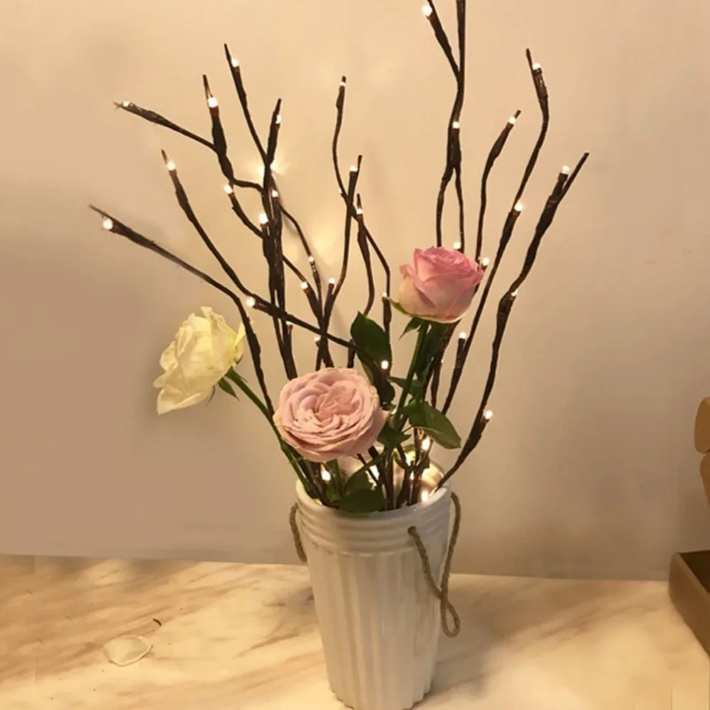 Новинка 20 светодиодных ветвей на батарейках Сказочная декоративная лампа ночник