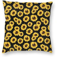 sunflower pillow cover flower pillowcase square throw pillow case home decorative sofa armchair bedroom livingroom 18 x 18 inch
