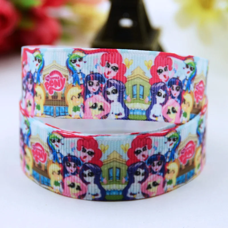 7/"(22 мм) Ruban My Little Pony вечерние атласные ленты с принтом героев мультфильмов, 10 ярдов - Цвет: X 00622