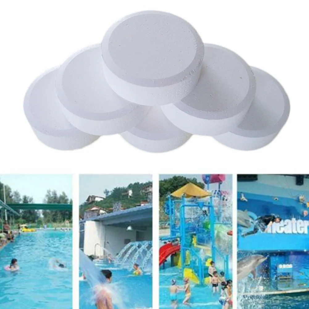 

50pcs Outdoor Swimming Pool Water Cleaning Tub Non Toxic Practical Multifunction Tablets Clarifier Algaecide Effervescent Spa