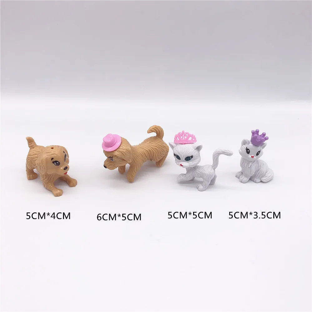 Аксессуары для кукол Барби милые кошки и собаки с клеткой кошек + клетка собак