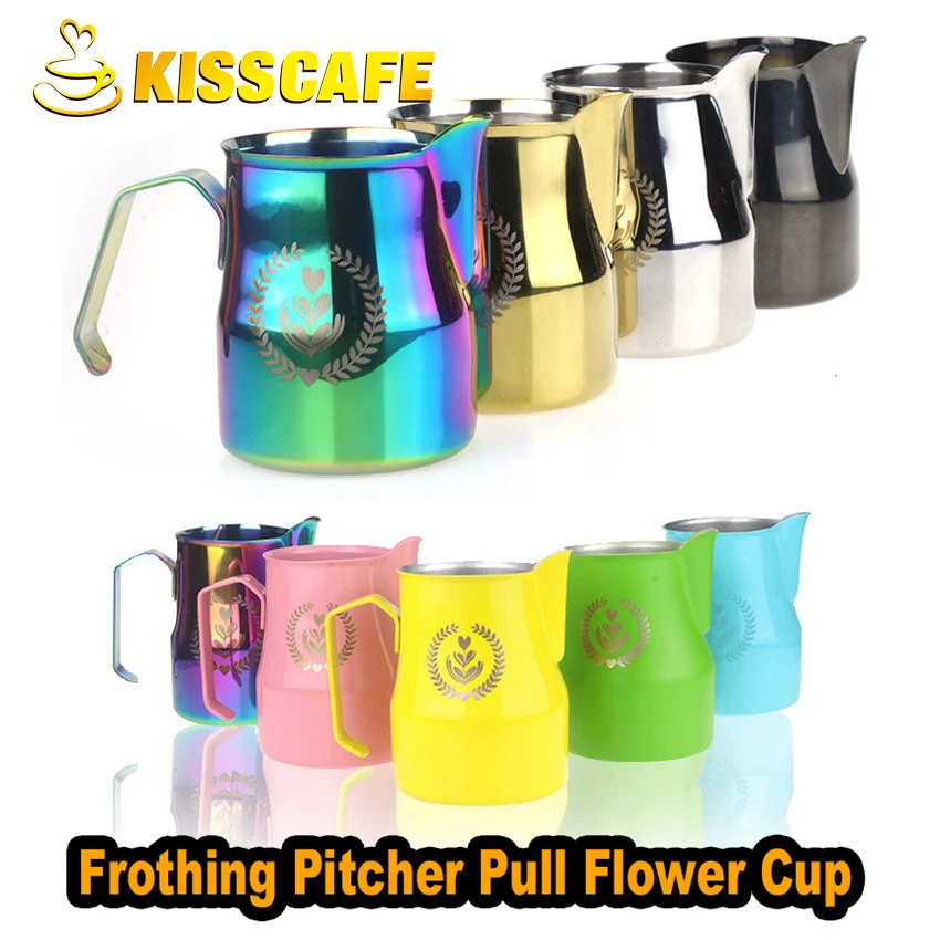 500 мл кувшин для крема из нержавеющей стали Pull Flower CupMilk Jug кружка кофе молока