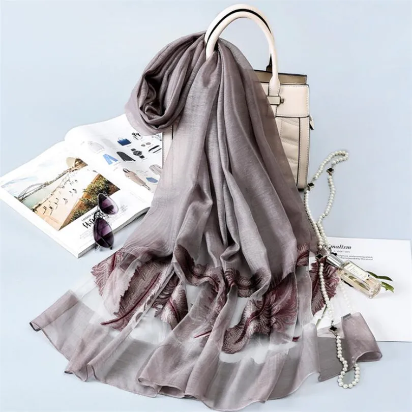 LJCUIYAO женский шарф модный весенний Летний Шелковый шарфы полые платки с кружевом