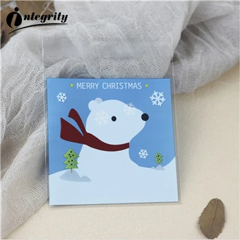 {D& P 100pcs 10X10+ 3 см Рождество печенья конфеты упаковки хлеба самоклеящаяся Пластик печенье закуски выпечка посылка милые сумки через плечо - Цвет: CUTE 4