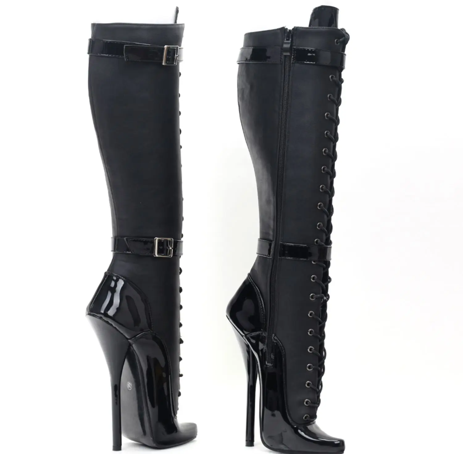 

Женские мотоциклетные сапоги до колена, сапоги на платформе и очень высоком каблуке