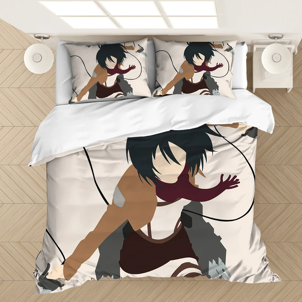 

3D Printed Bedding Set Duvet Covers Anime Attack on Titan Pillowcases Comforter Bedding Set Bedclothes Bed Linen (NO sheet)