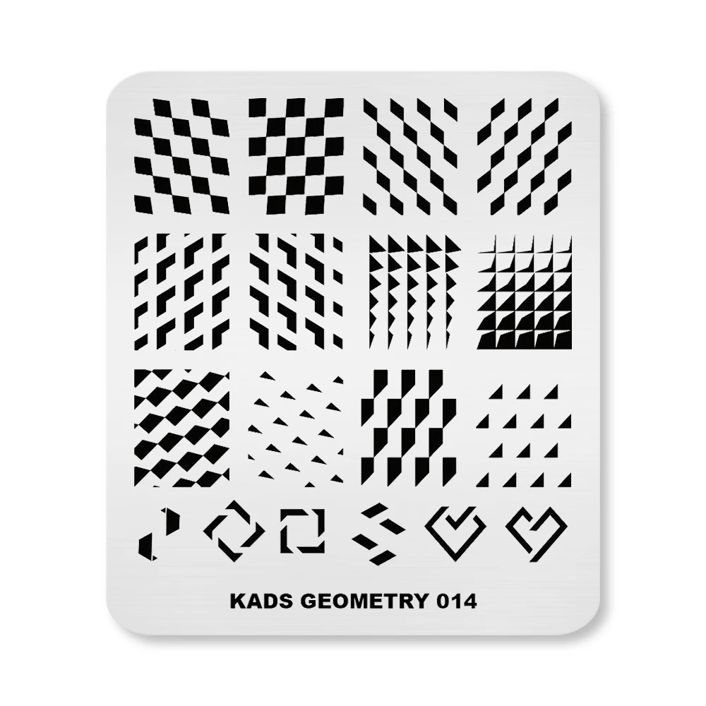 KADS Новое поступление штамповочная пластина для ногтей 3D геометрический узор