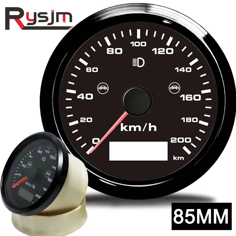 Универсальный GPS Спидометр 85 мм с сигнализацией обнаружения слепых зон BSD