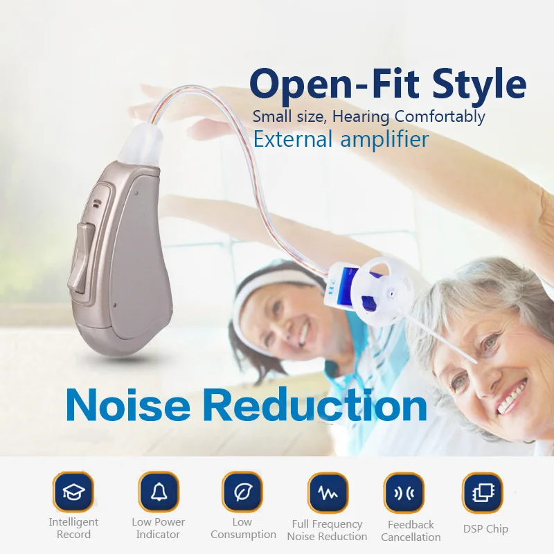 

BTE Digital RIC Hearing Aid Open Fit Style 4 Channel Small Size Personal Sound Amplifier Comfortably Hot Best Free Shipping