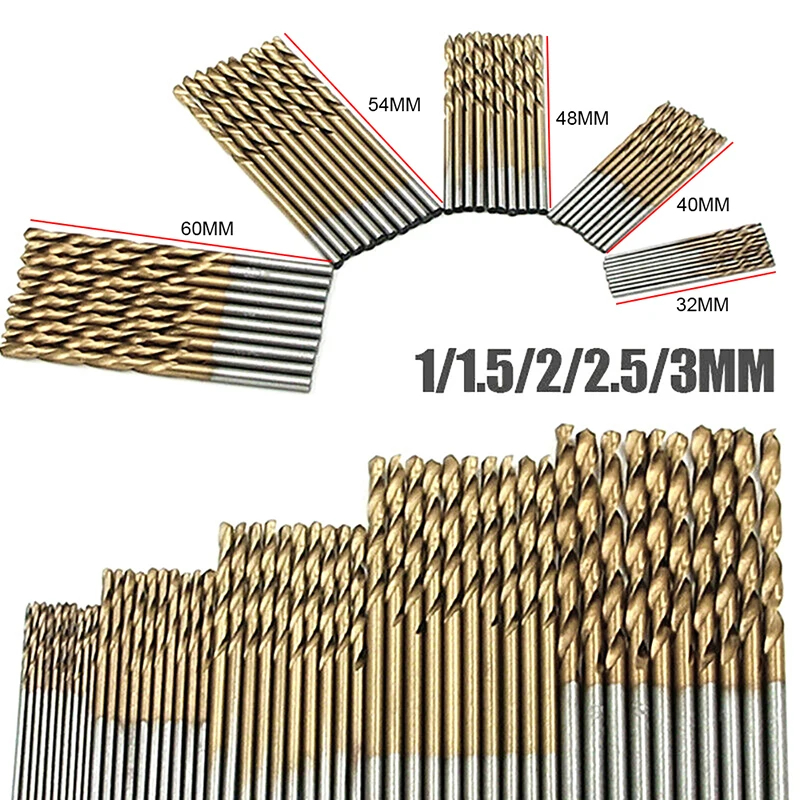 

Titanium Coated Twist Drill Bit High Steel for Woodworking Plastic And Aluminum HSS Drill Bit Set 200/100Pcs 1/1.5/2.0/2.5/3mm