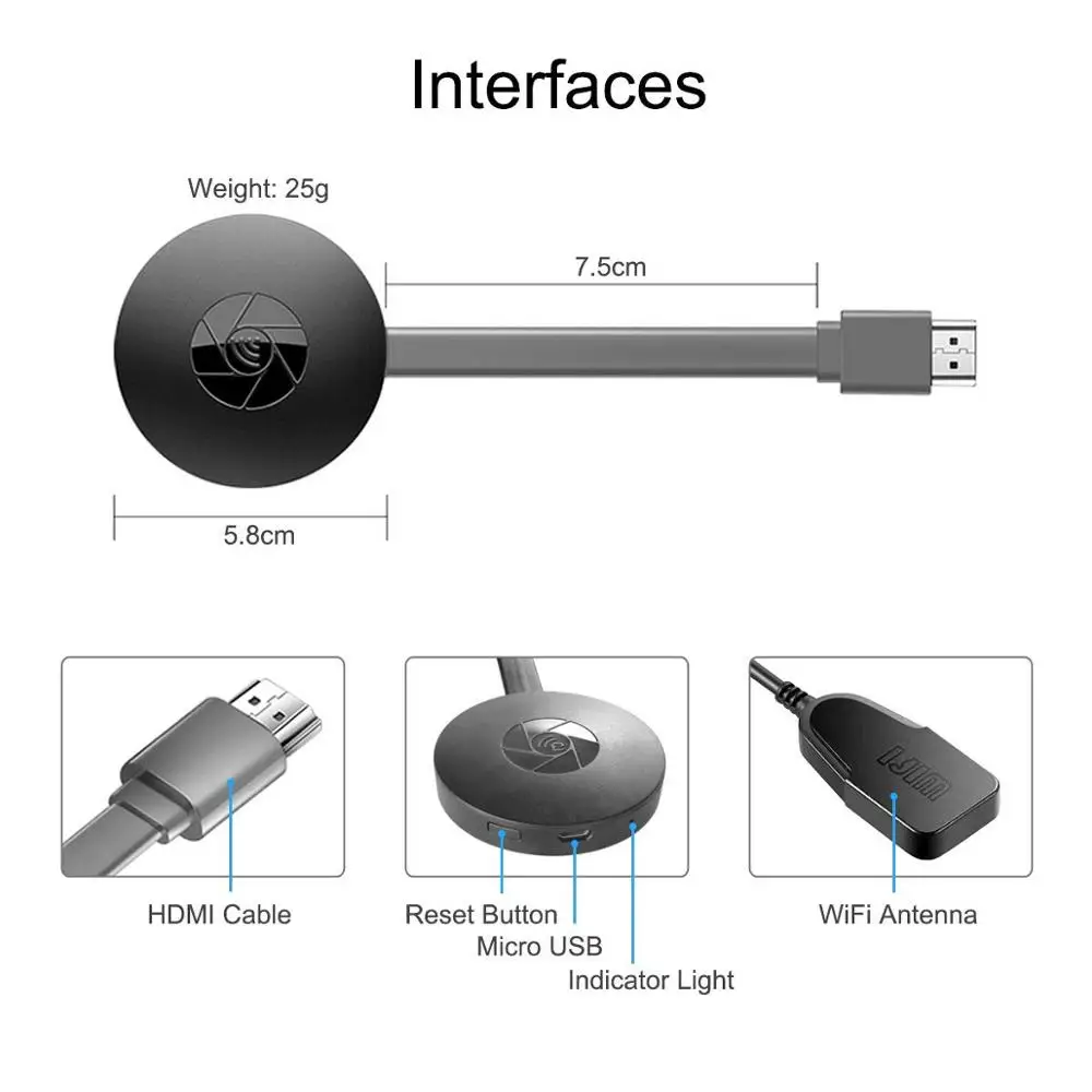 ТВ-Стик MiraScreen G2 приемник для ТВ-тюнера поддержка HDMI Miracast HD tv дисплей usb-модем для ТВ