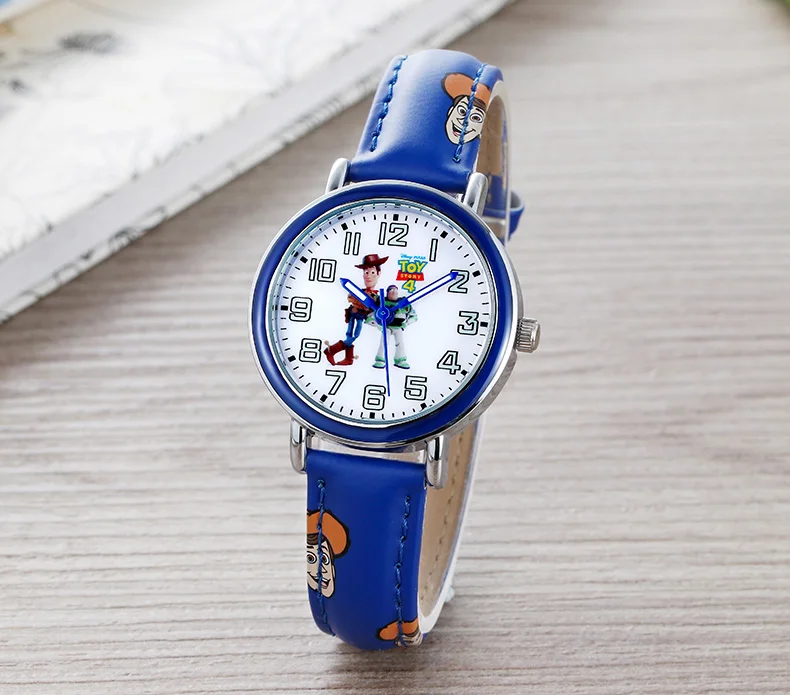 Disney оригинальная игрушка История PIXAR Woody Buzz Lightyear дети детство друг кварцевые часы PU Группа водонепроницаемые часы подарок для детей