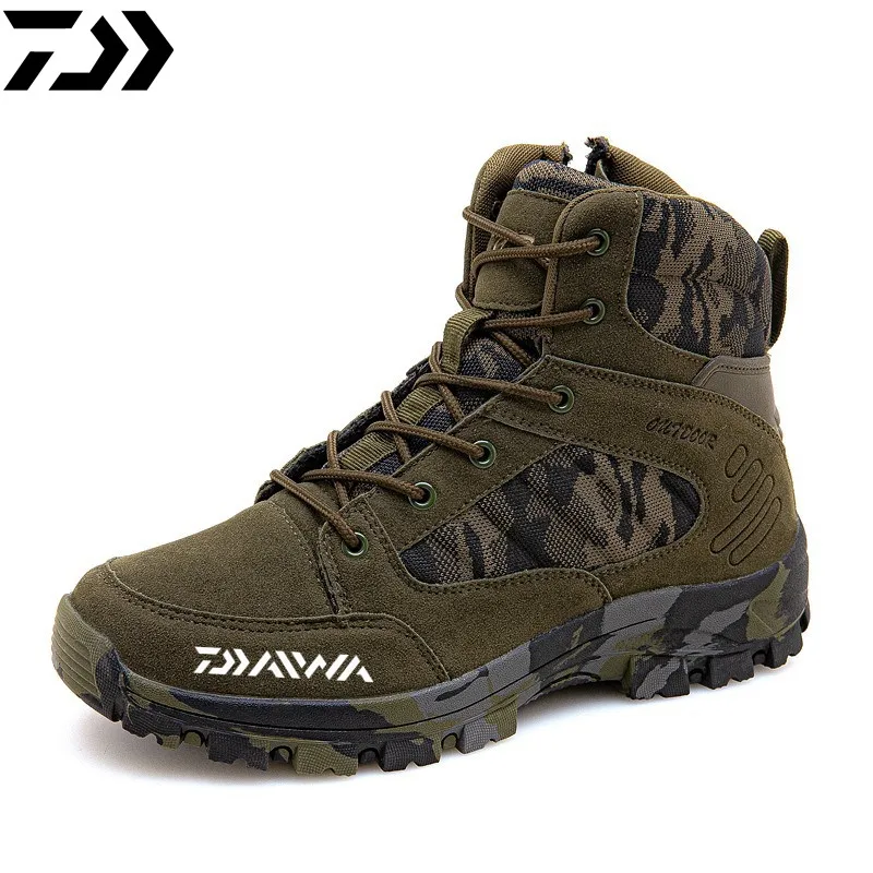 

2021 Outdoor Tactics Fishing Boots DAIWA Non-slip Fishing Shoes Canvas High-top Men's Desert Boots Mountaineering Fishing Shoes