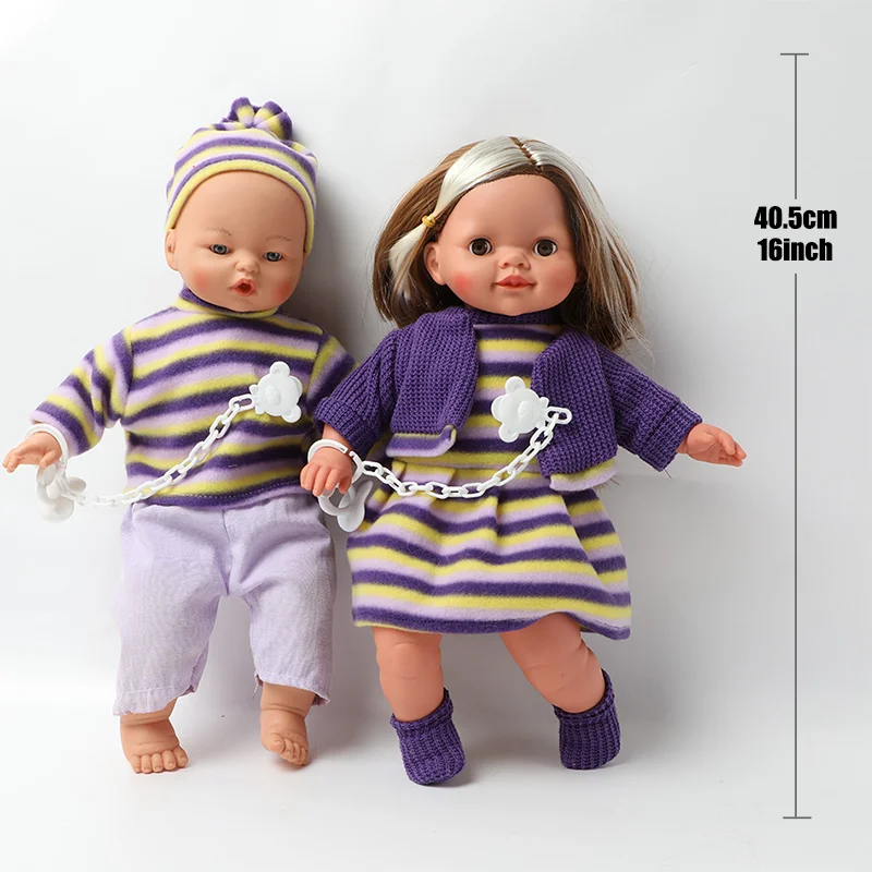 Кукла Bebe reborn 16 дюймов длинные волосы имитация звука 40 5 см Реалистичная набивка