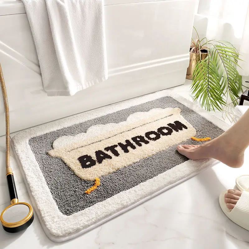 

Bathroom Absorbent Non-slip Floor Mats Toilet Wash Basin Carpets Quick-Drying Floor Pad Modern Household Entry Bedroom Door Mats