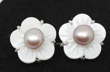 Украшение жемчужные серьги натуральный 6 7 мм фиолетовый пресноводный жемчуг