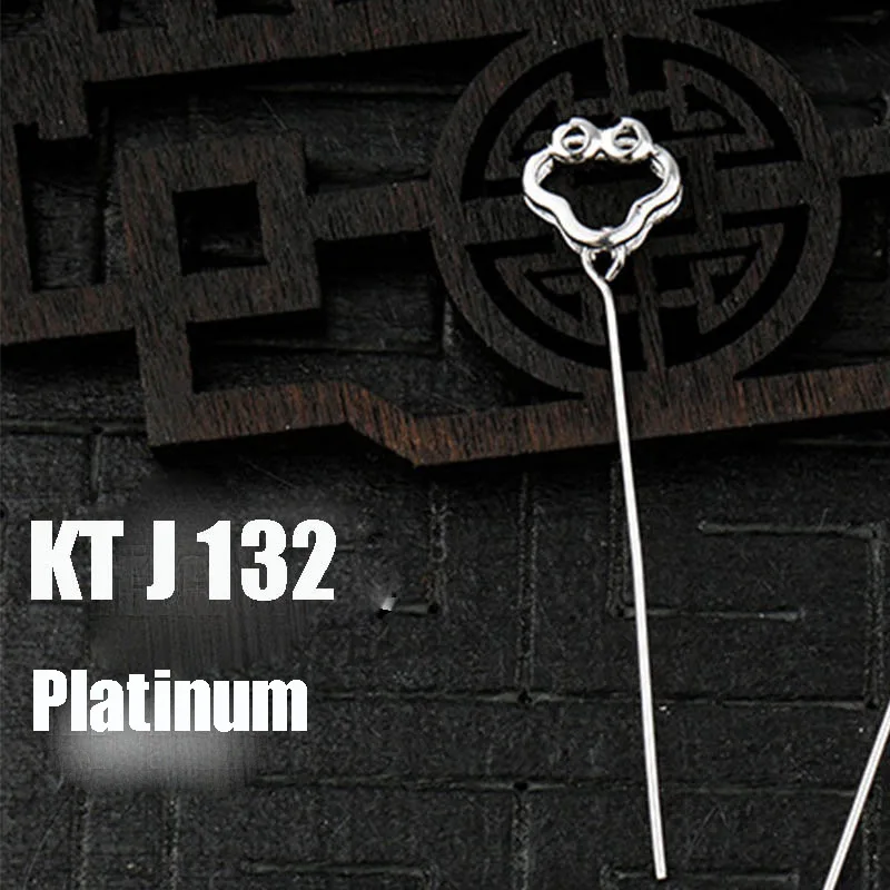 KT J132 platinum 925 стерлингового серебра застежки на ожерелье с булавками 40 мм нефритовый драгоценный кулон Соединительная Пряжка Крючки Bails DIY аксессуары для ювелирных изделий - Цвет: KT J132 platinum