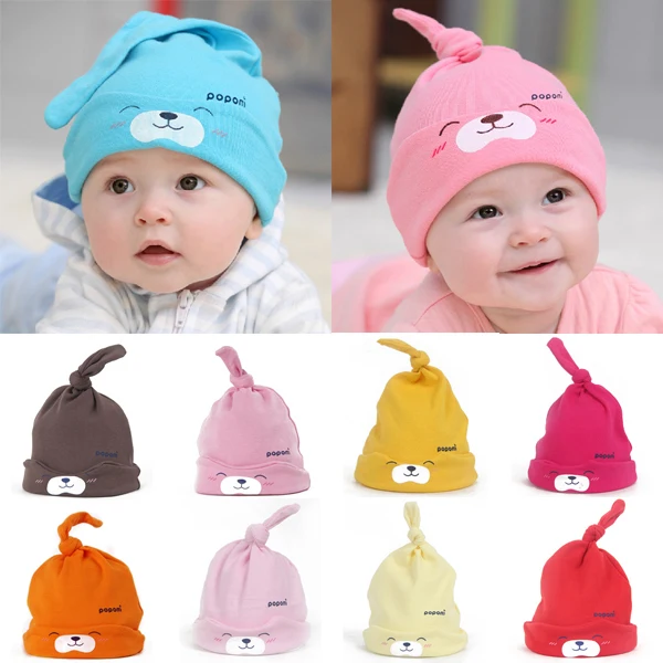 Cotton Infant Hat Cute Comfort Cartoon Baby Caps Toddlers Sleep Hats Headwear | Детская одежда и обувь