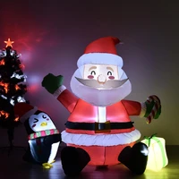 cute penguin christmas inflatable santa claus outdoor decoration led light lawn courtyard ornaments holiday party supplies doll