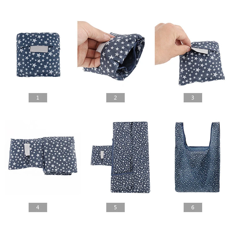 

Folding Reusable Shopping Bag Eco-friendly Shopping Handbags Portable Tote Household Grocery Storage Bag Storage Supplies