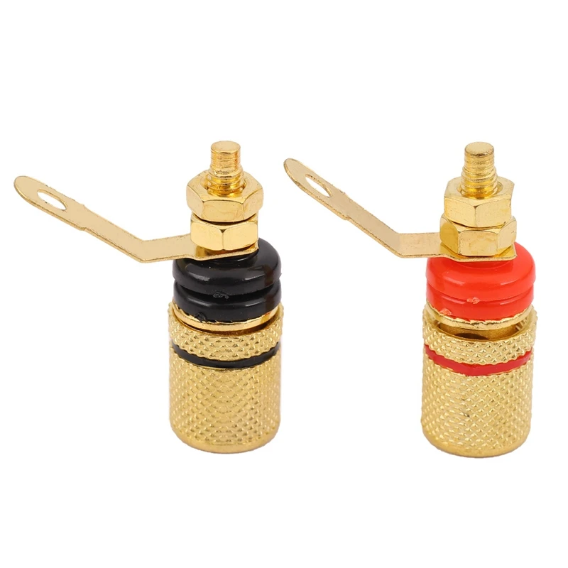 

8Pcs Gold Plated Amplifier Speaker Binding Post 4Mm Banana Plug Jack Connector