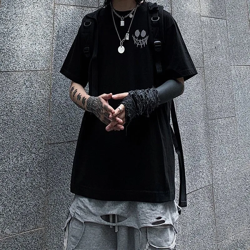 

Hip Hop Harajuku Tshirt Streetwear Casual Black T Shirts Loose Summer Cool Punk T Shirt Fashion Japan Men Women Reflectiv Tshirt