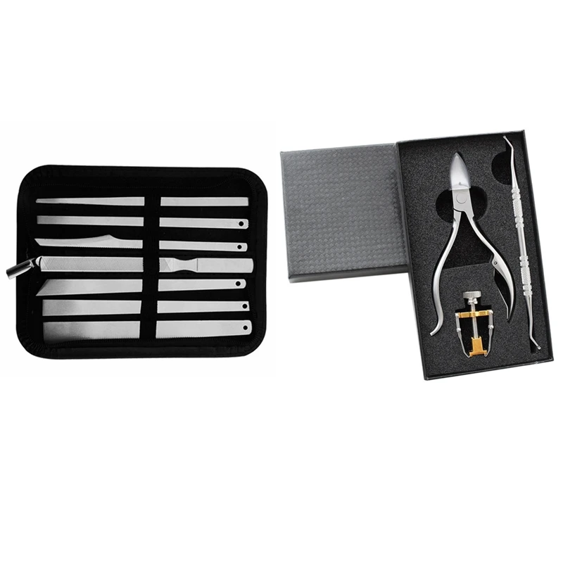 

1 комплект корректор ногтей на ногах корсет для ногтей и Очиститель ногтей и 7 шт. ножей для педикюра на ногах набор инструментов для ухода за...