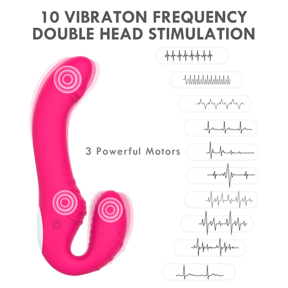 Вибратор без бретелек с двойной головкой вибраторы фаллоимитатор на ремешке
