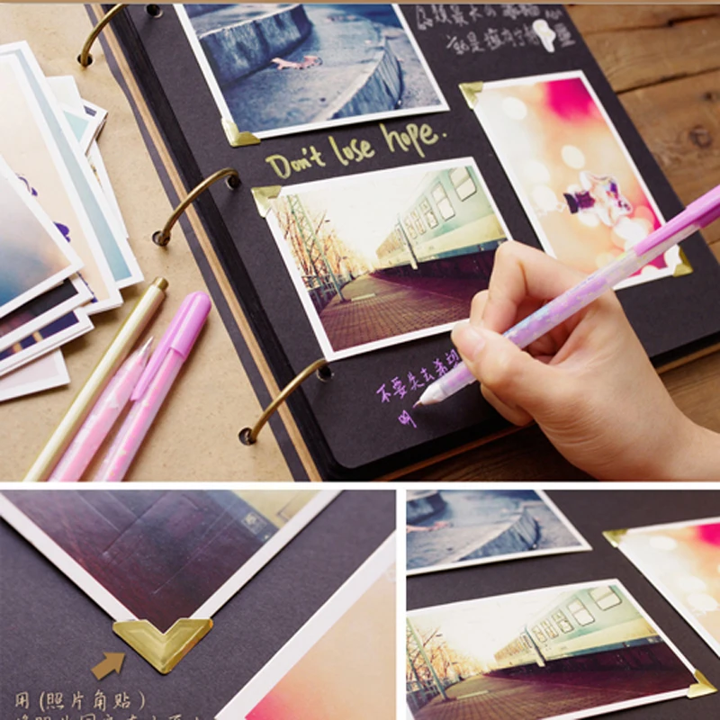 Персонализированный винтажный Фотоальбом кожаный детский Свадебный Гостевая