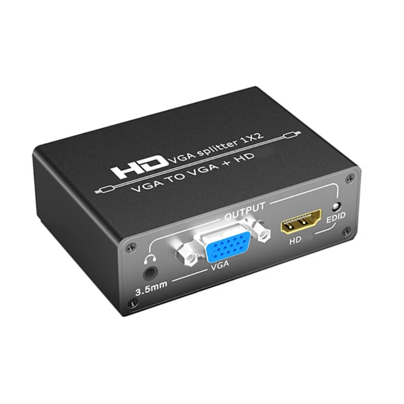 

VGA to Adapter VGA Splitter Video Adapter Converter for PC Laptop (Black)